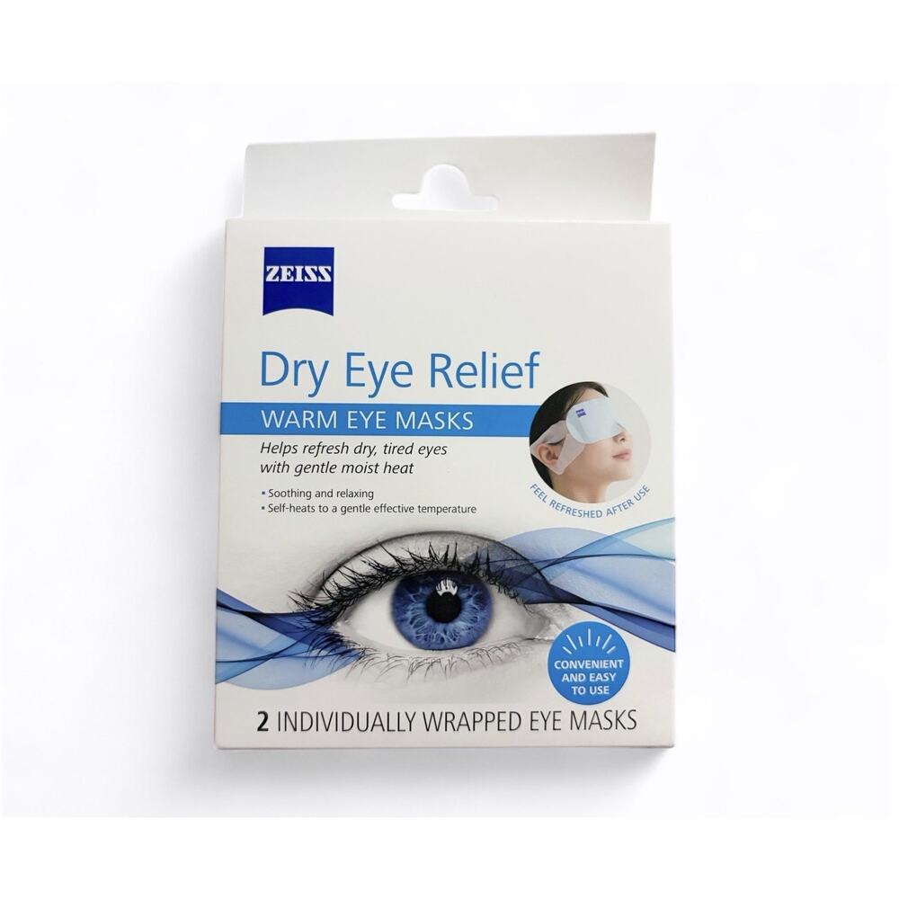 ZEISS Dry Eye Relief Warm Compress Eye Masks, Great for Dry Eyes - 2 Pack